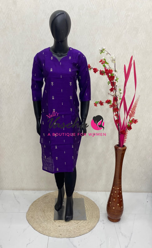 Ready Made - Semi Raw Silk - Kurti - VVSRK001