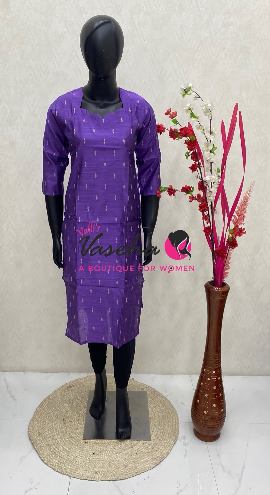 Ready Made - Semi Raw Silk - Kurti - VVSRK001