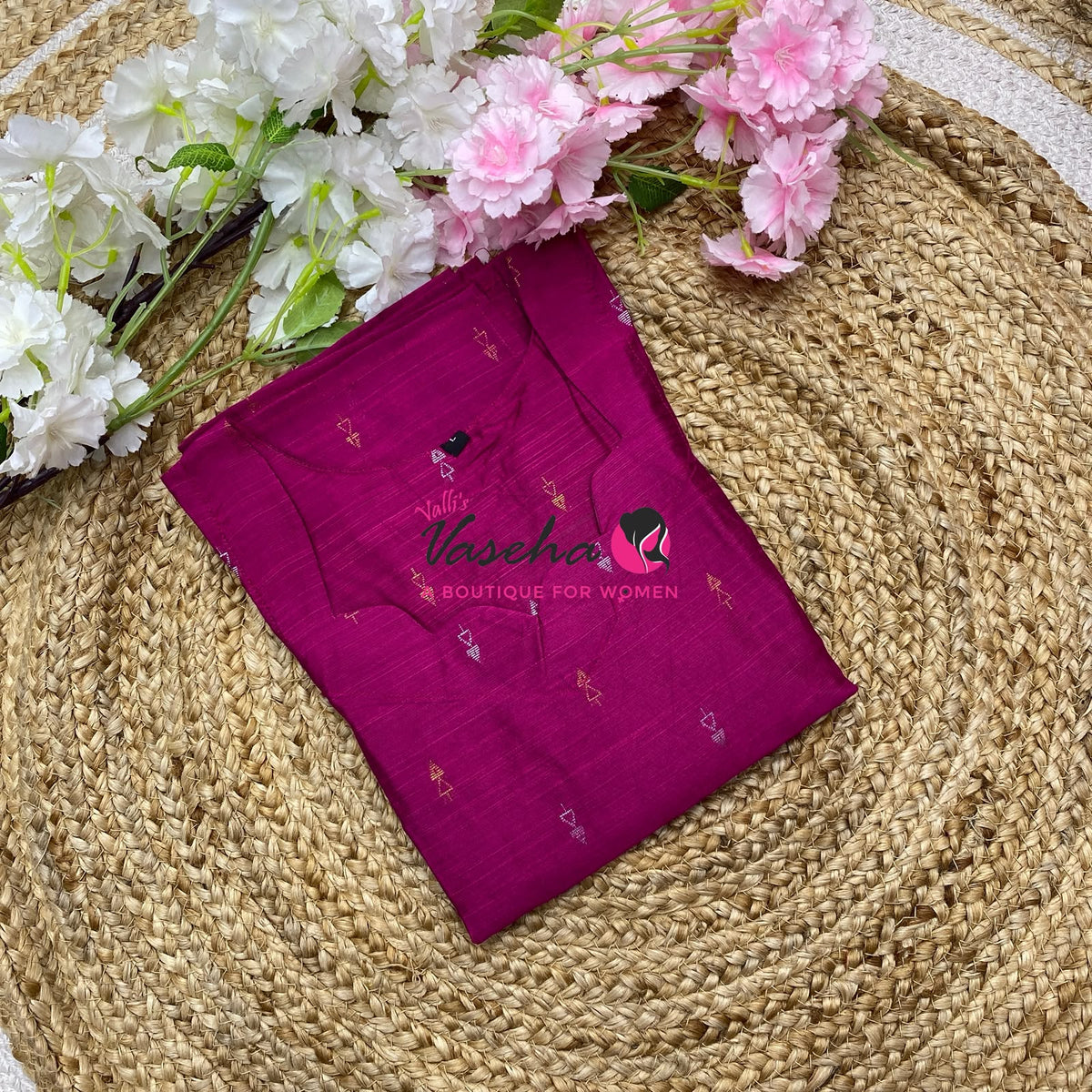 Ready Made - Semi Raw Silk - Kurti - VVSRK001