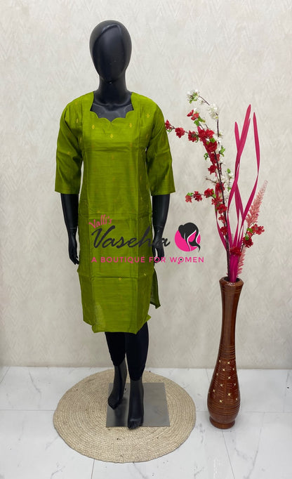 Ready Made - Semi Raw Silk - Kurti - VVSRK001