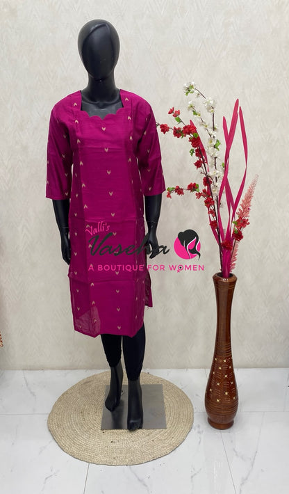 Ready Made - Semi Raw Silk - Kurti - VVSRK001